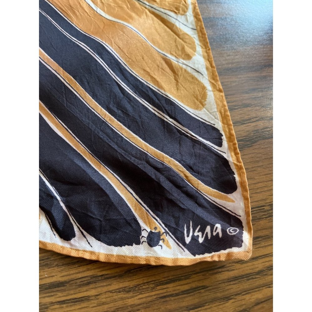 Vera black and gold square scarf vintage - Picture 2 of 3